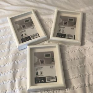 Set of three white ikea picture frames